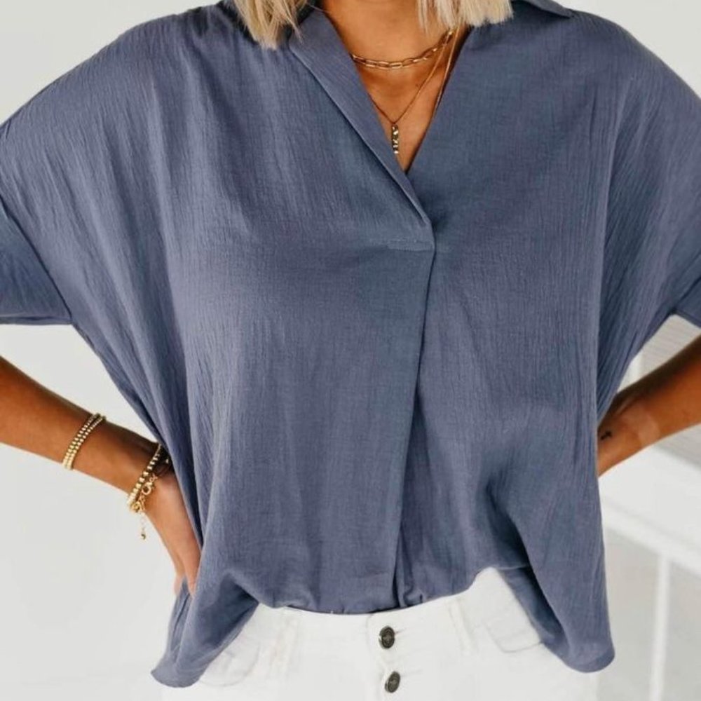 NWB Mod Boutique Boxy Collared Top in CAMEL Size: Large